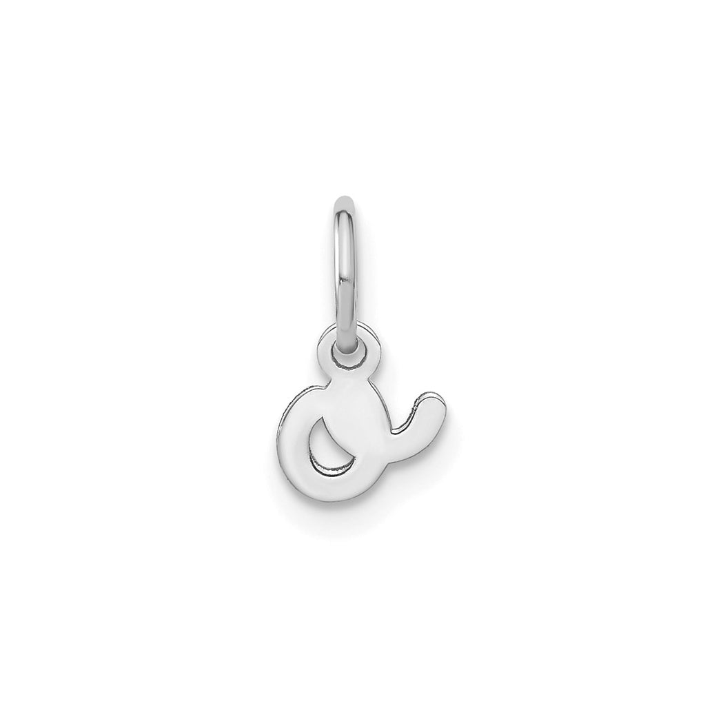 14K White Gold Lower case Letter O Initial Charm