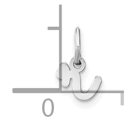 Sterling Silver Rhodium plated Lower case R Initial Charm