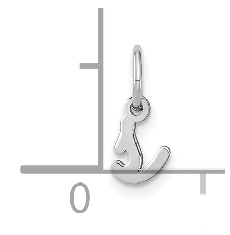 14K White Gold Lower case Letter S Initial Charm