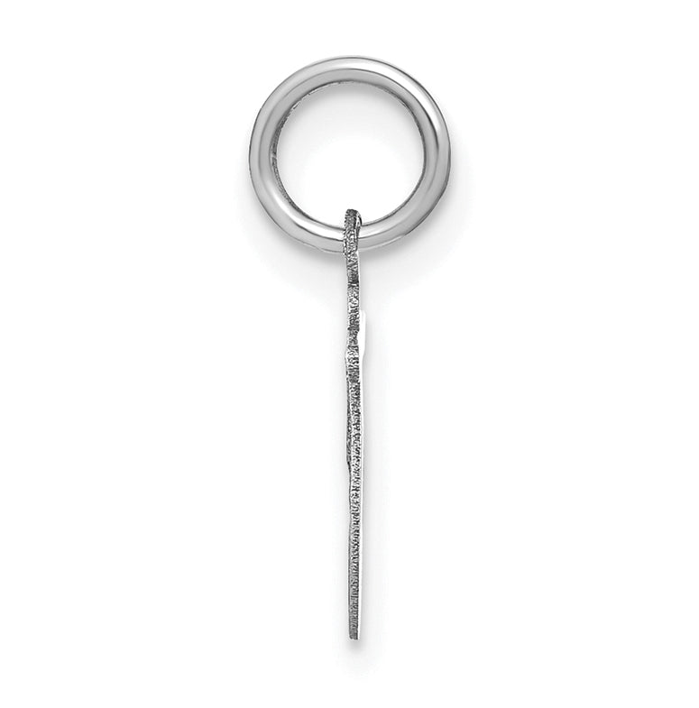 Sterling Silver Rhodium plated Lower case T Initial Charm