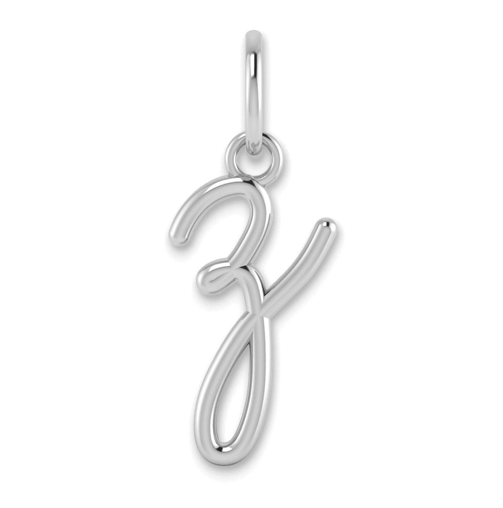 14K White Gold Lower case Letter Z Initial Charm