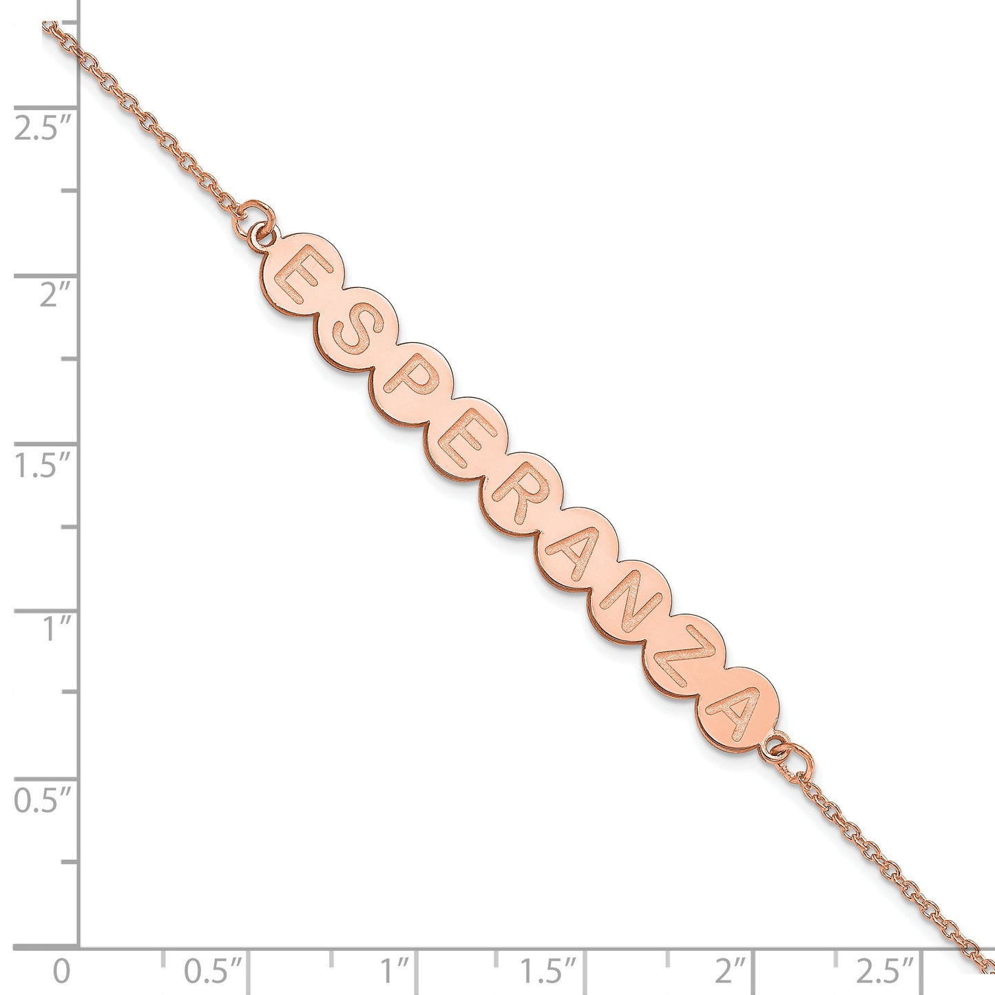 Sterling Silver Rose Gold plated 9 Letter Bubble Bracelet
