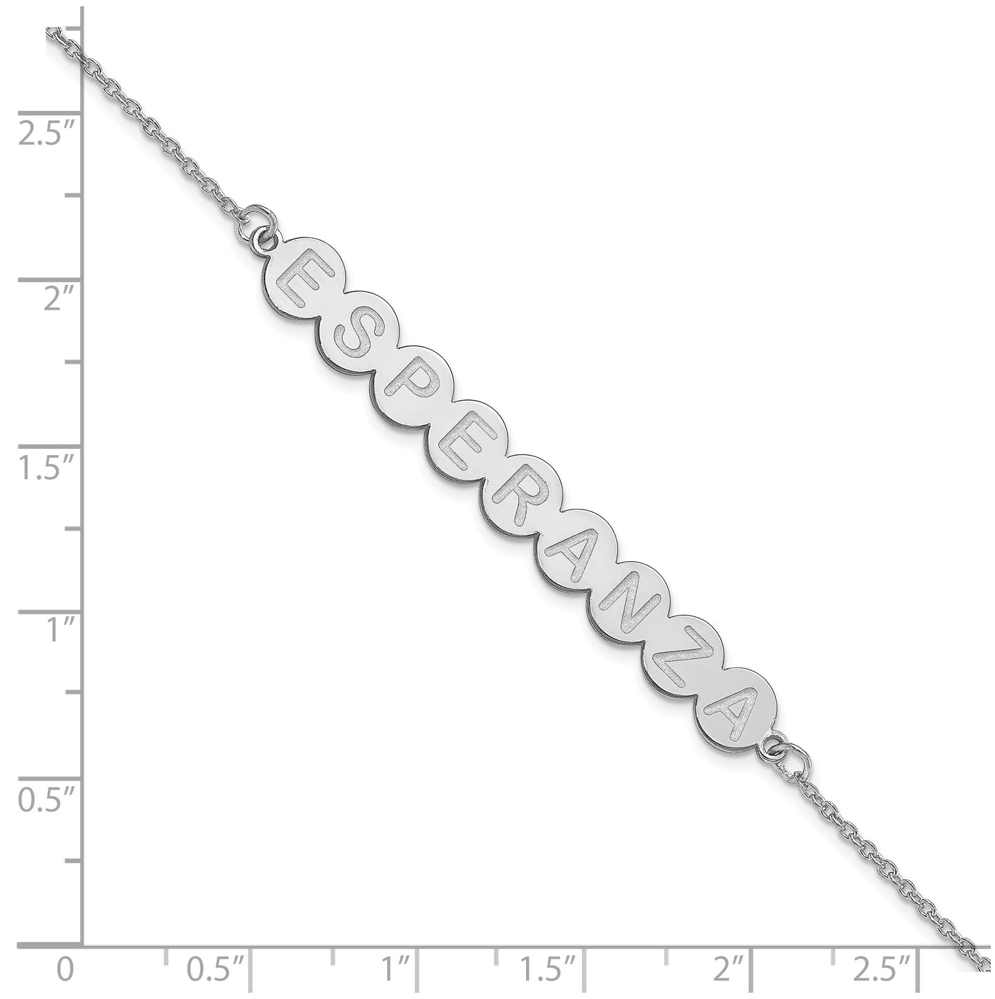 10K White Gold 9 Letter Bubble Bracelet