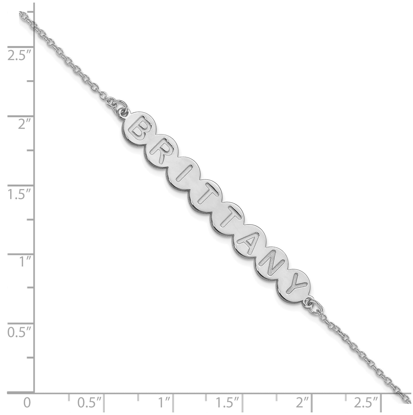 10K White Gold 8 Letter Bubble Bracelet