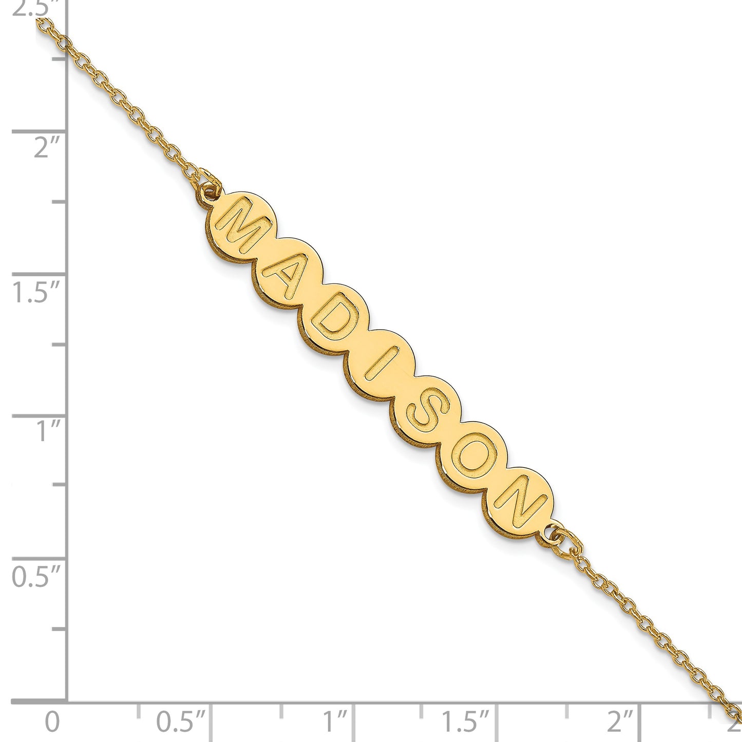 14K Yellow Gold 7 Letter Bubble Bracelet