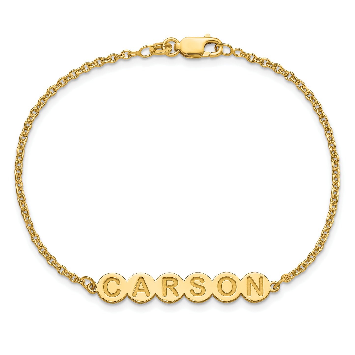 Sterling Silver Gold plated 6 Letter Bubble Bracelet