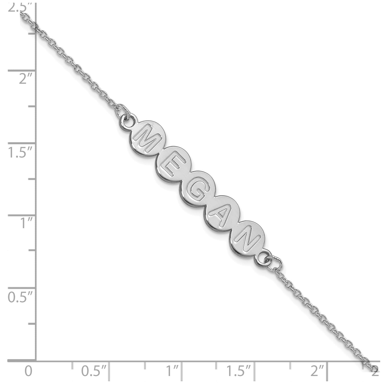 10K White Gold 5 Letter Bubble Bracelet