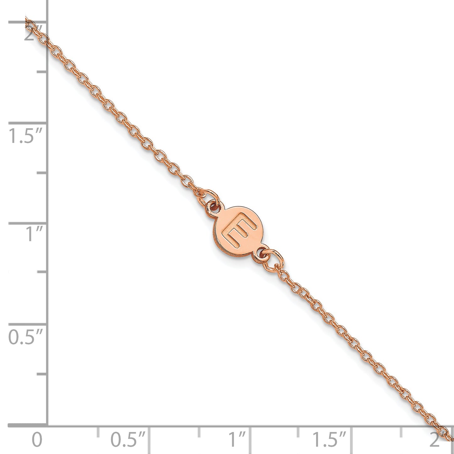 14K Rose Gold 1 Letter Bubble Bracelet