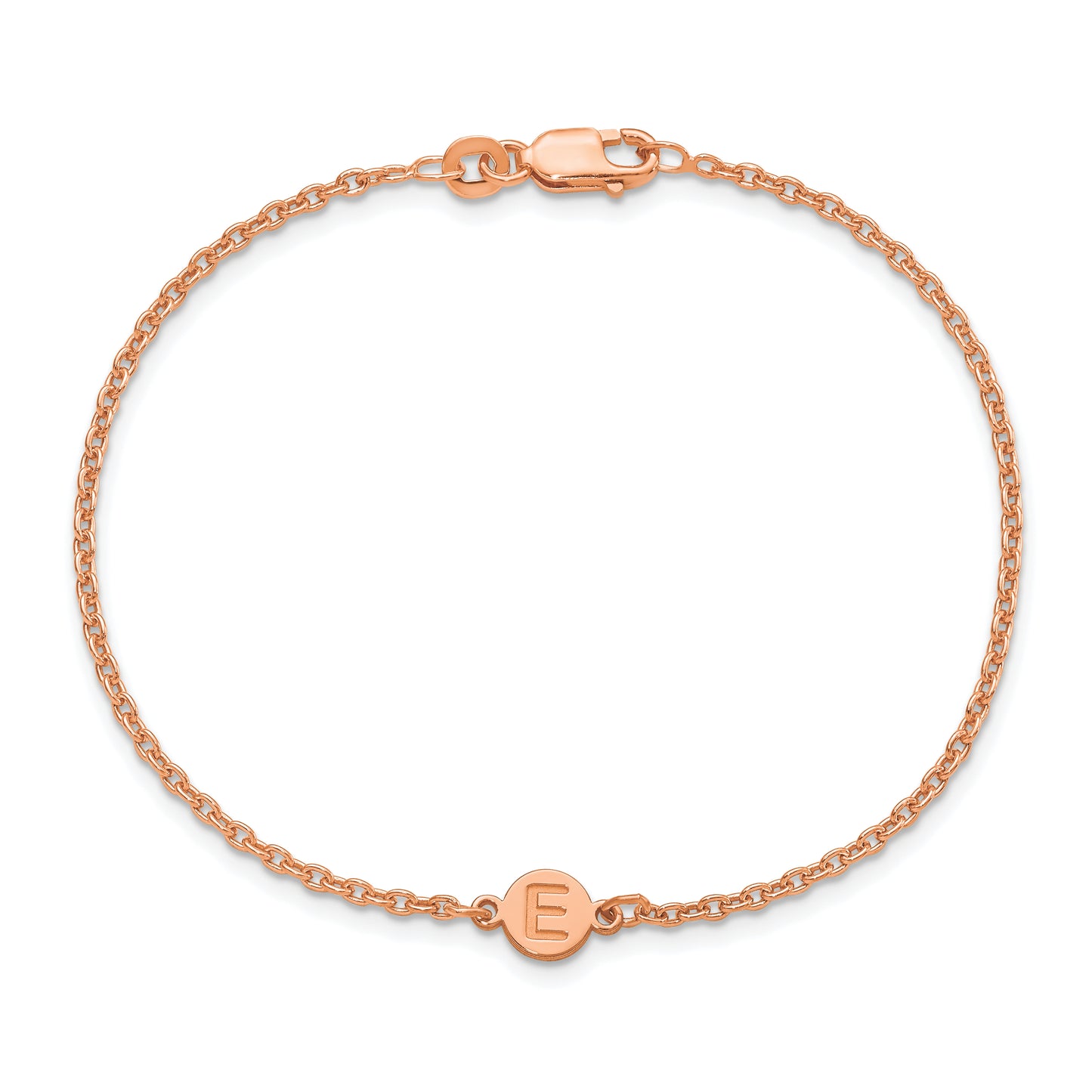 Sterling Silver Rose Gold plated 1 Letter Bubble Bracelet