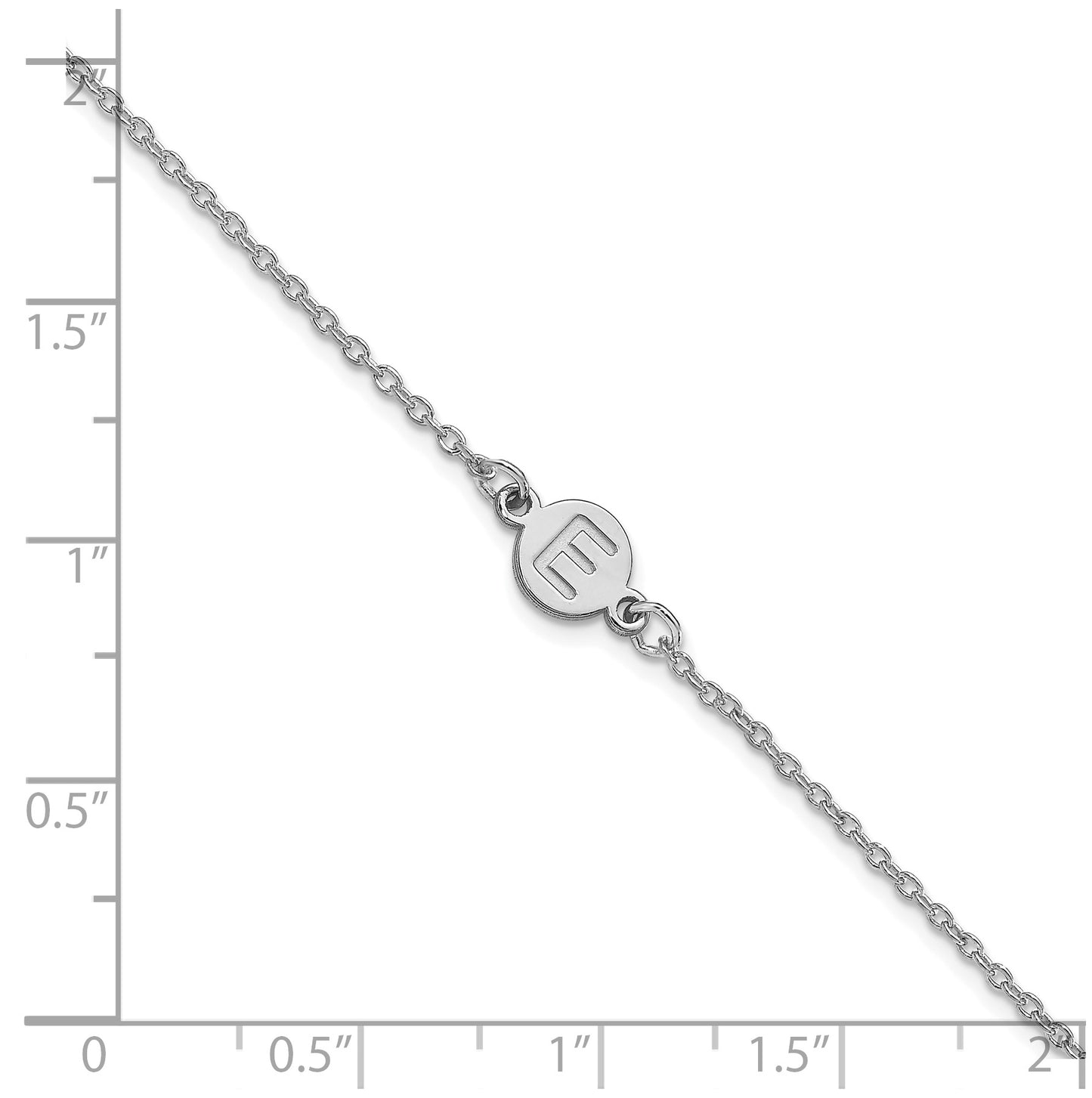 10K White Gold 1 Letter Bubble Bracelet
