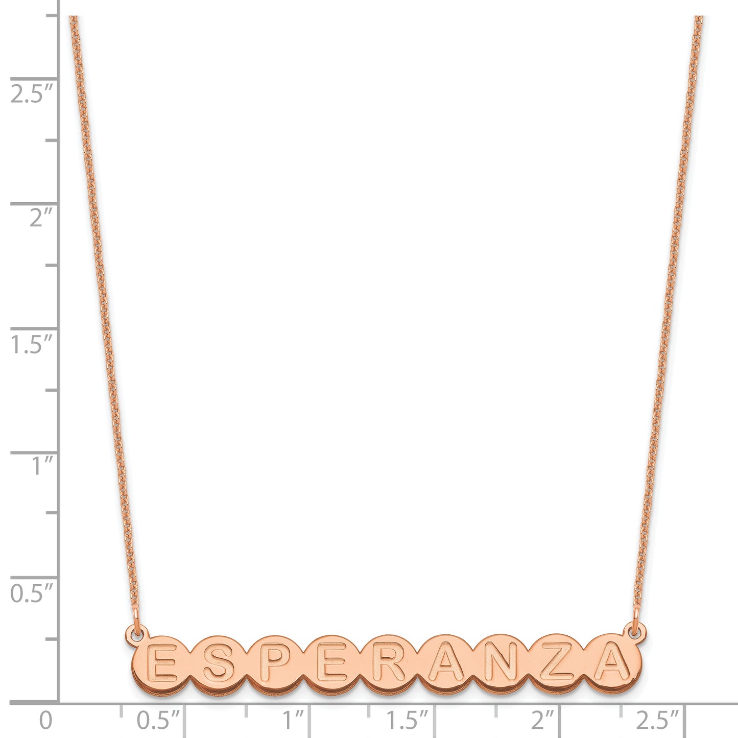 14K Rose Gold 9 Letter Bubble Necklace