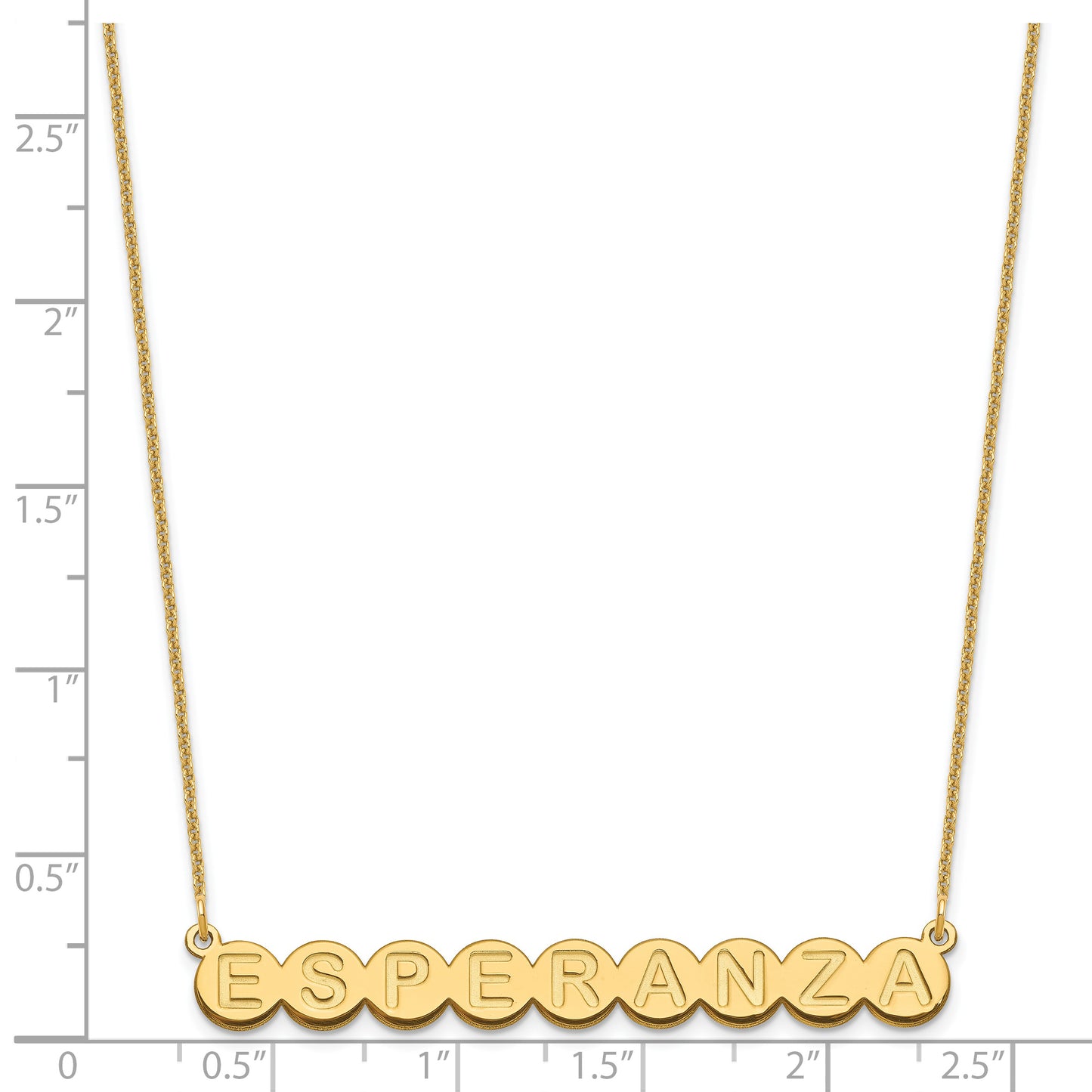 14K Yellow Gold 9 Letter Bubble Necklace