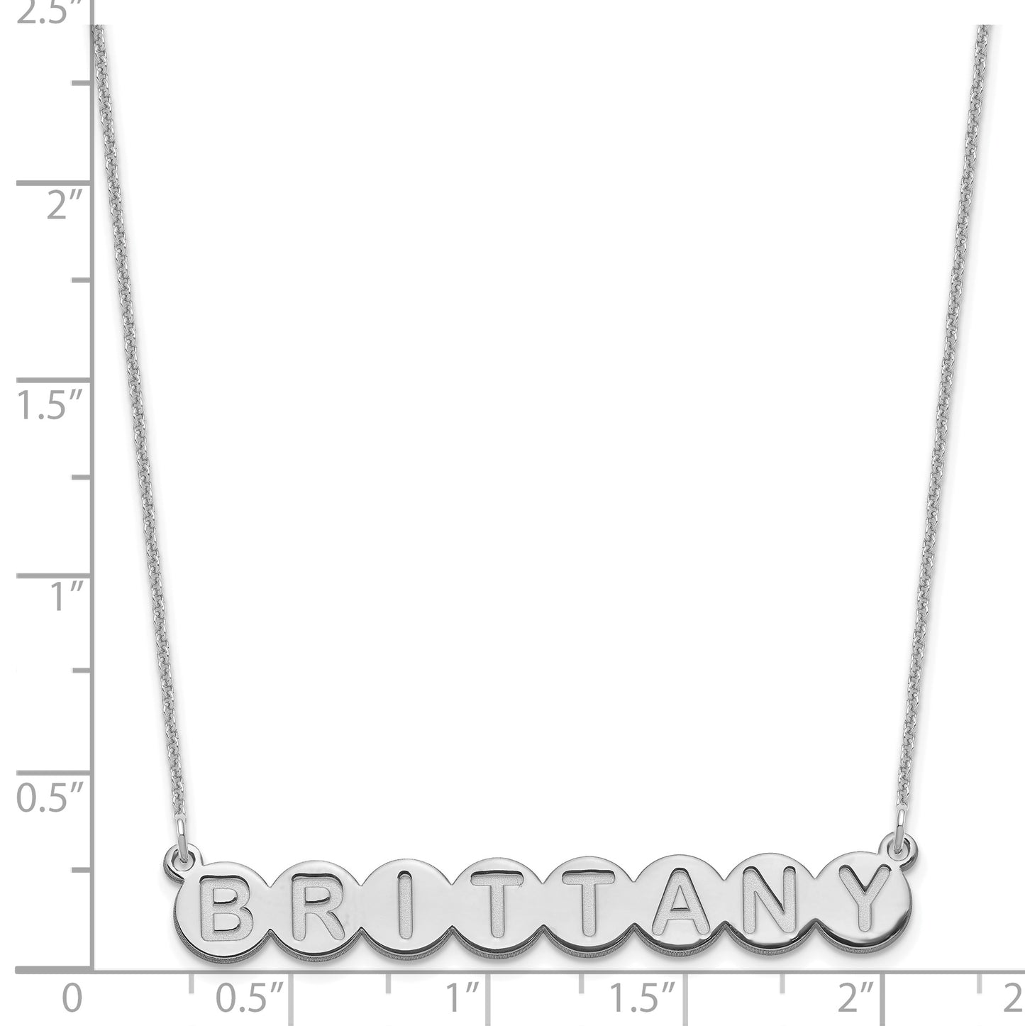 14K White Gold 8 Letter Bubble Necklace