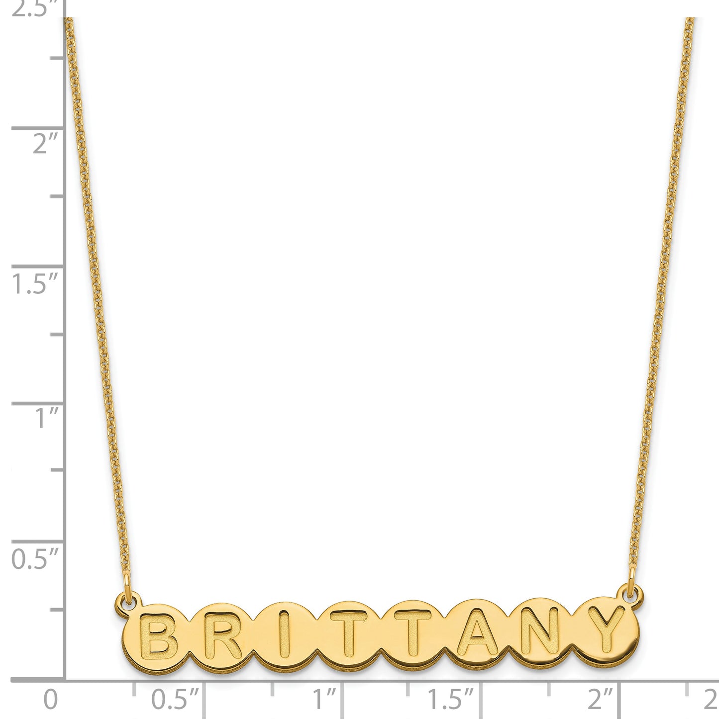 14K Yellow Gold 8 Letter Bubble Necklace