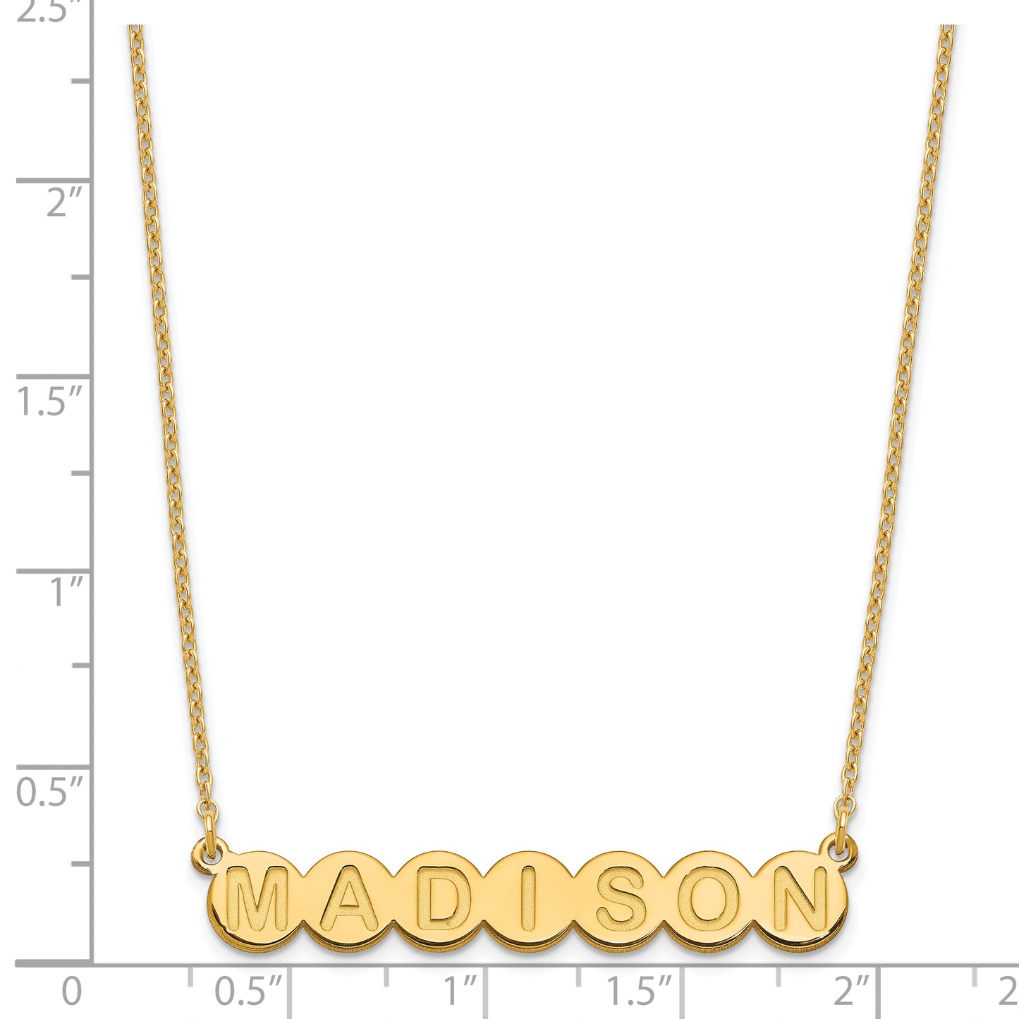 Sterling Silver Gold plated 7 Letter Bubble Necklace
