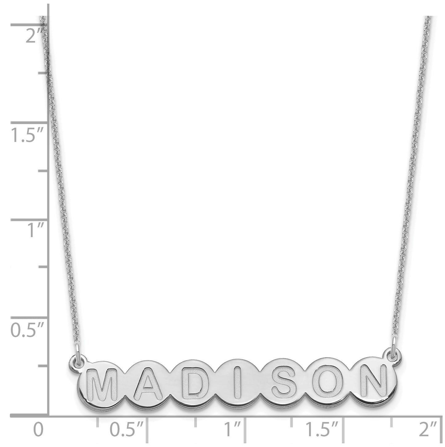 10K White Gold7 Letter Bubble Necklace