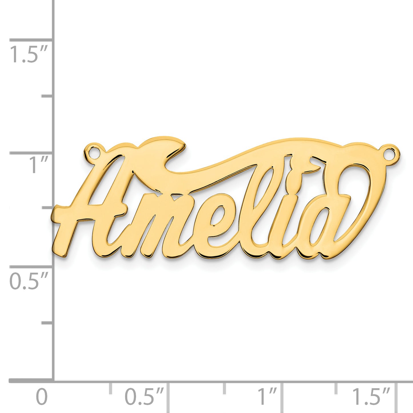 Sterling Silver Gold plated Polished Name Plate