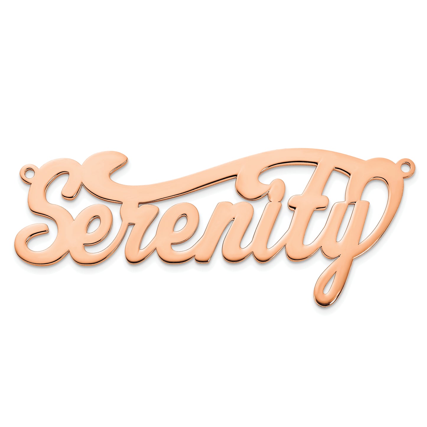 Sterling Silver Rose Gold plated Polished Name Plate
