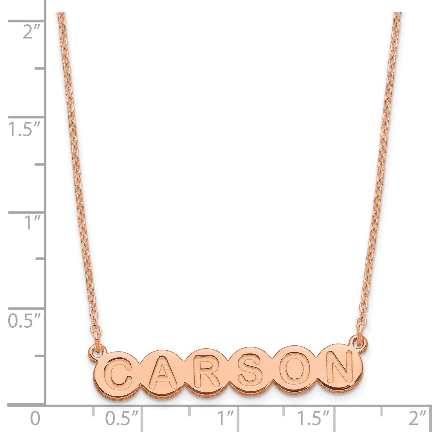 Sterling Silver Rose Gold plated 6 Letter Bubble Necklace