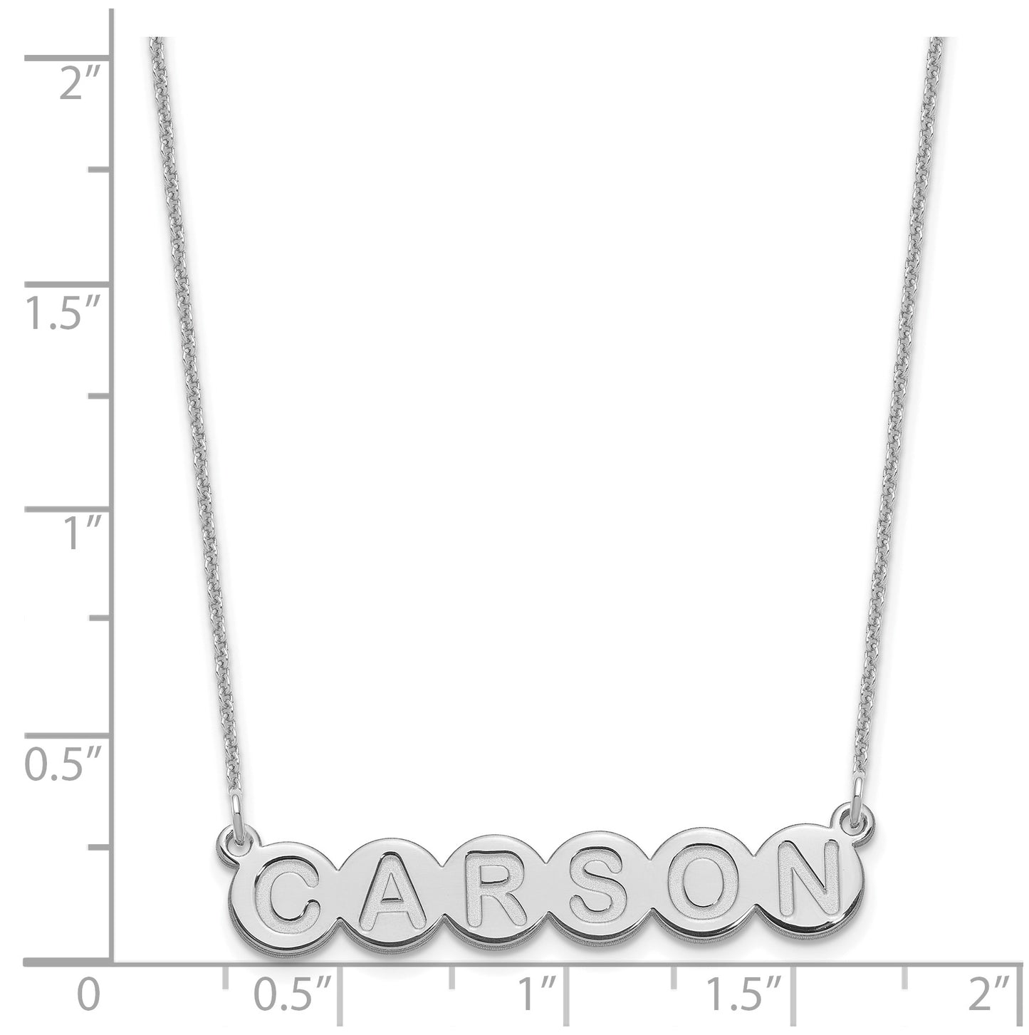 10K White Gold 6 Letter Bubble Necklace