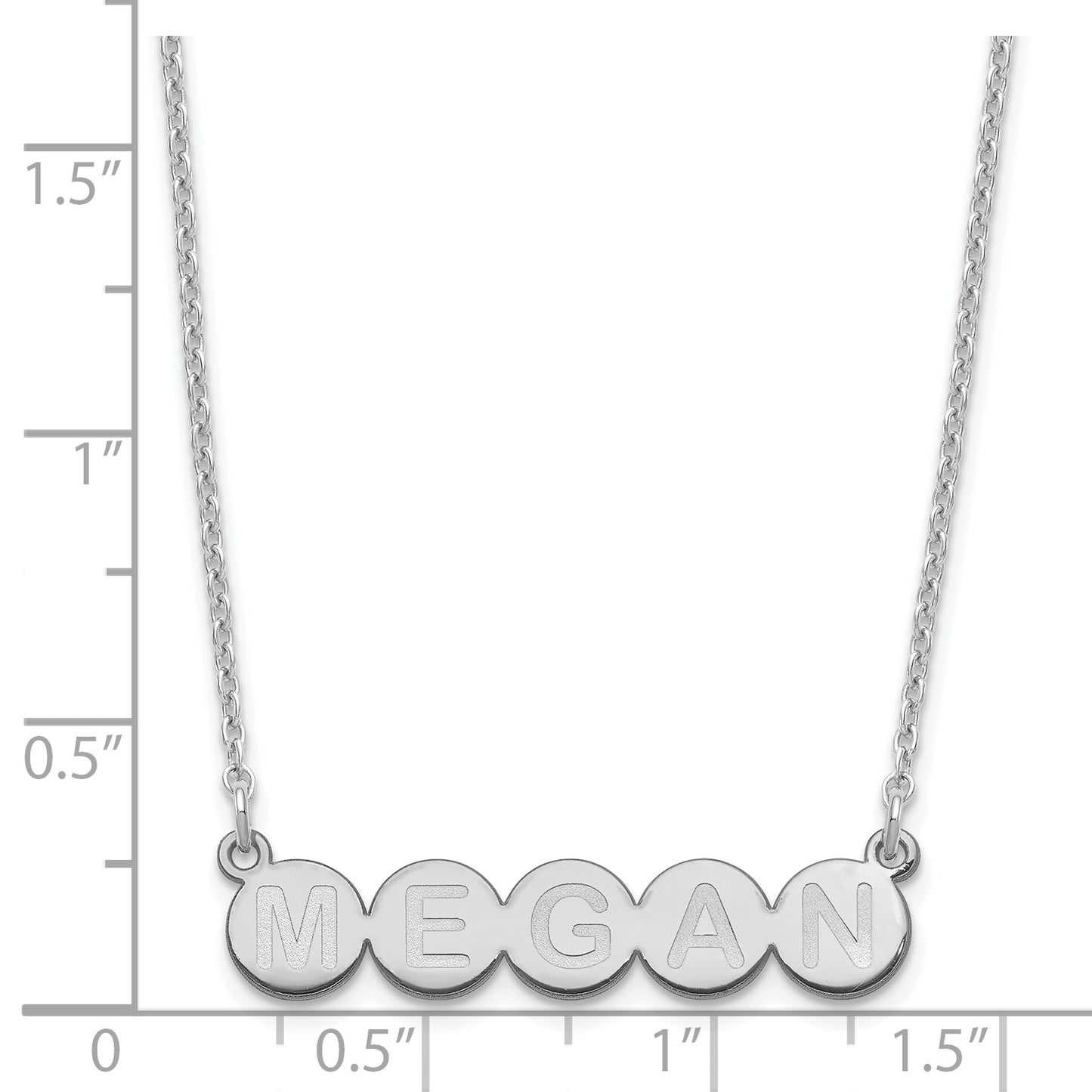 Sterling Silver Rhodium plated 5 Letter Bubble Necklace