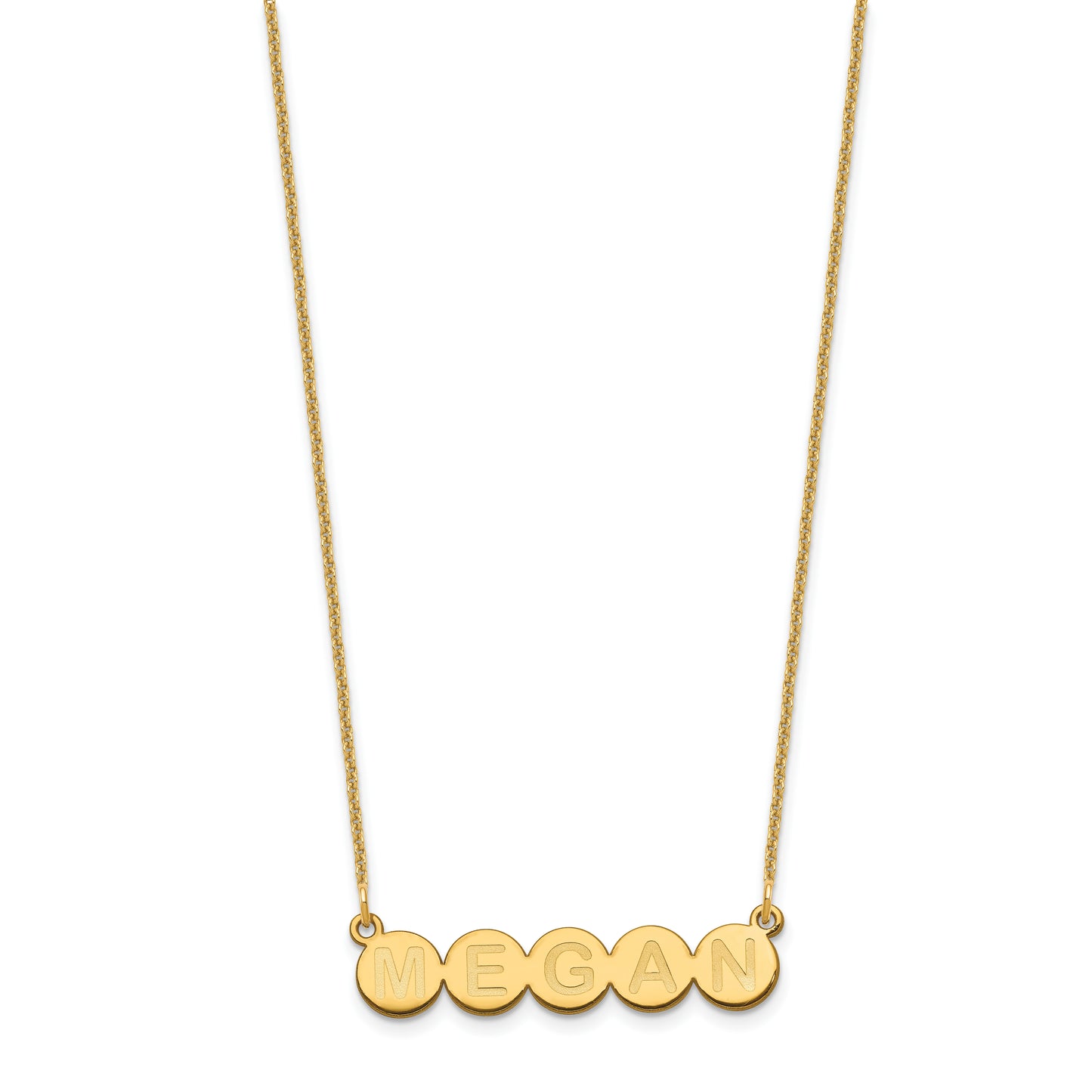 14K Yellow Gold 5 Letter Bubble Necklace