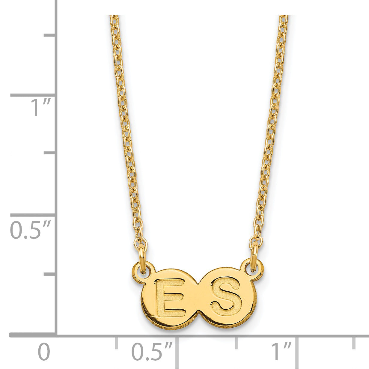 Sterling Silver Gold plated 2 Letter Bubble Necklace