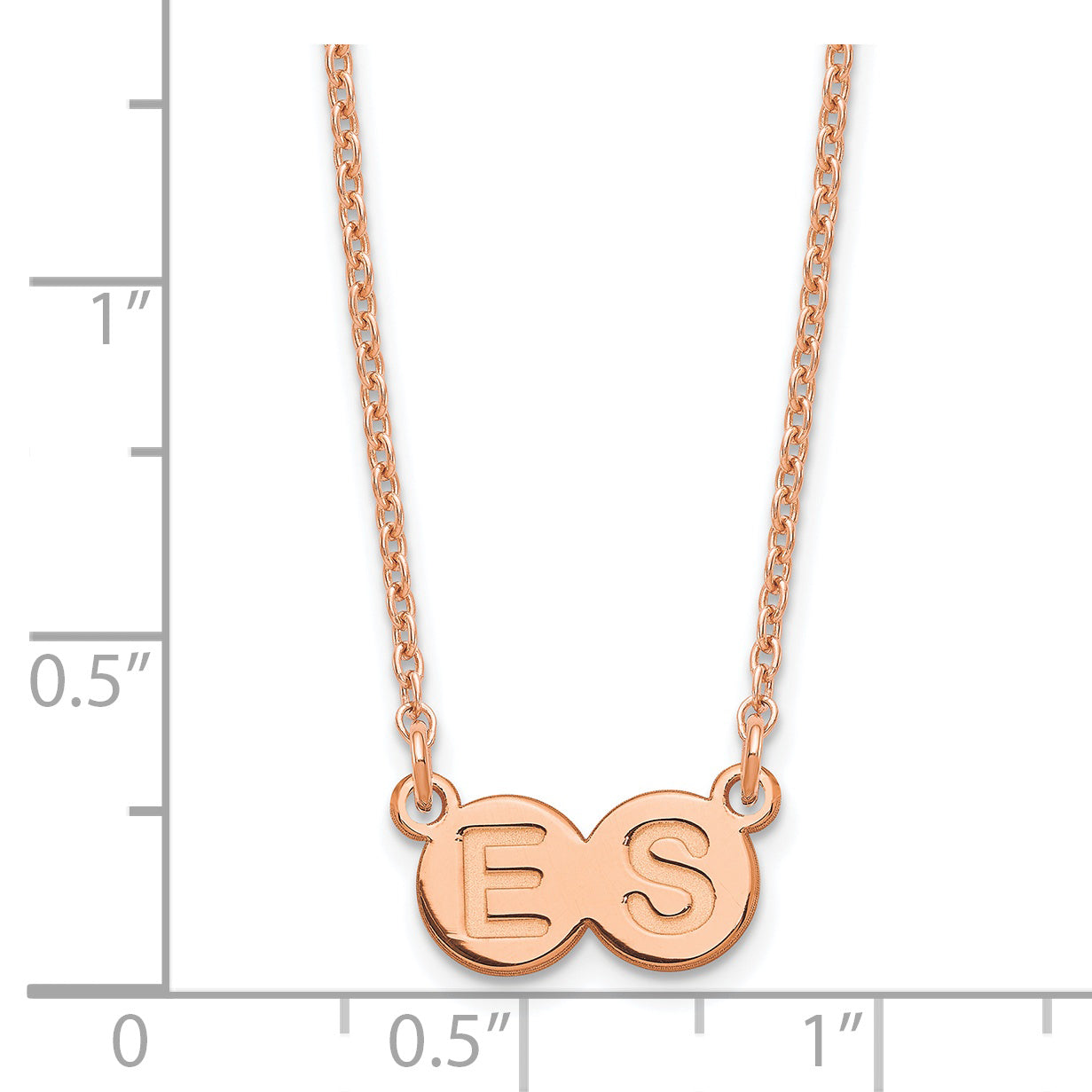 Sterling Silver Rose Gold plated 2 Letter Bubble Necklace