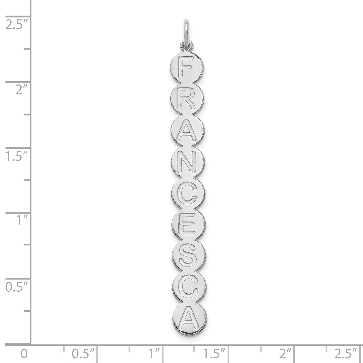 Sterling Silver Rhodium plated 9 Letter Bubble Pendant