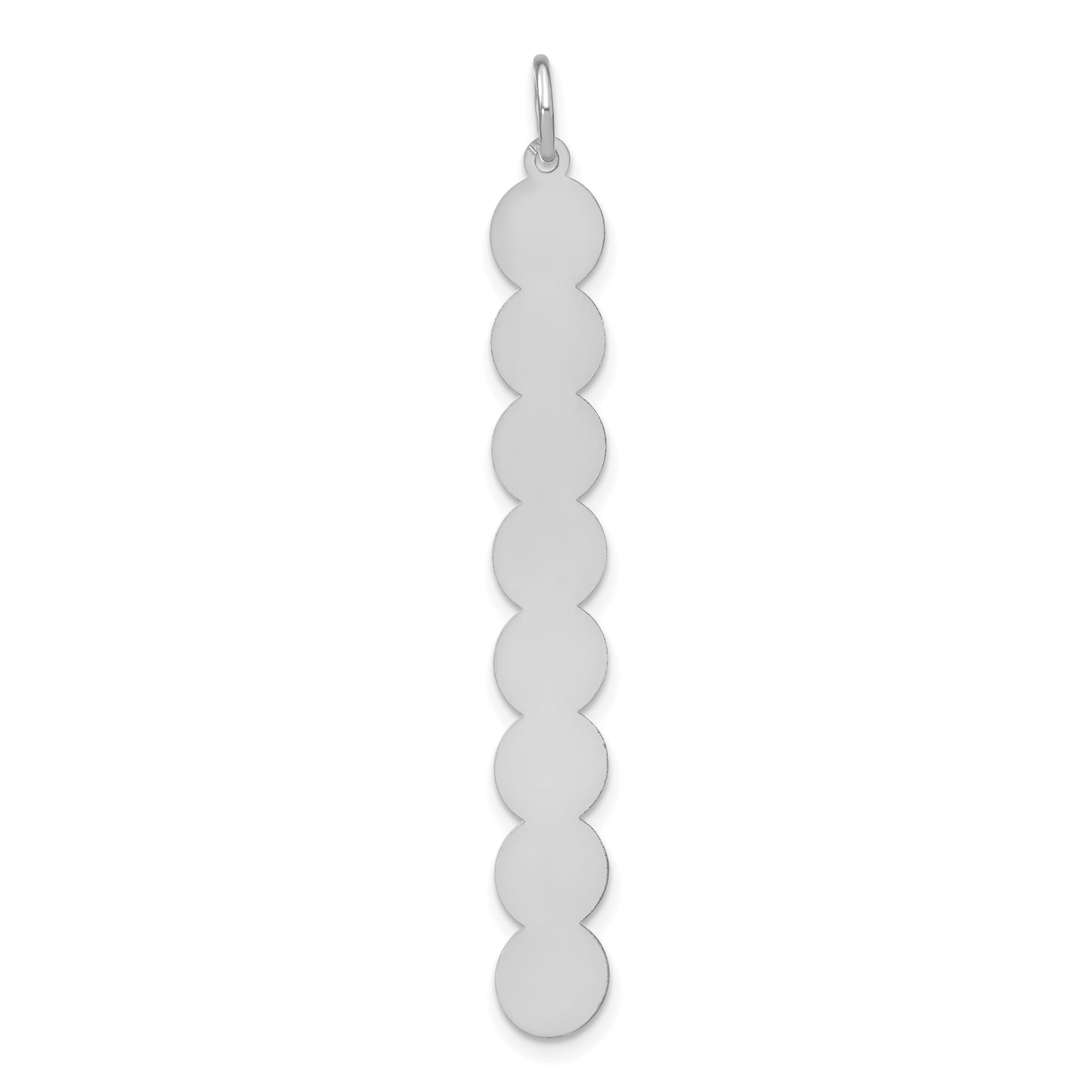 Sterling Silver Rhodium plated 8 Letter Bubble Pendant
