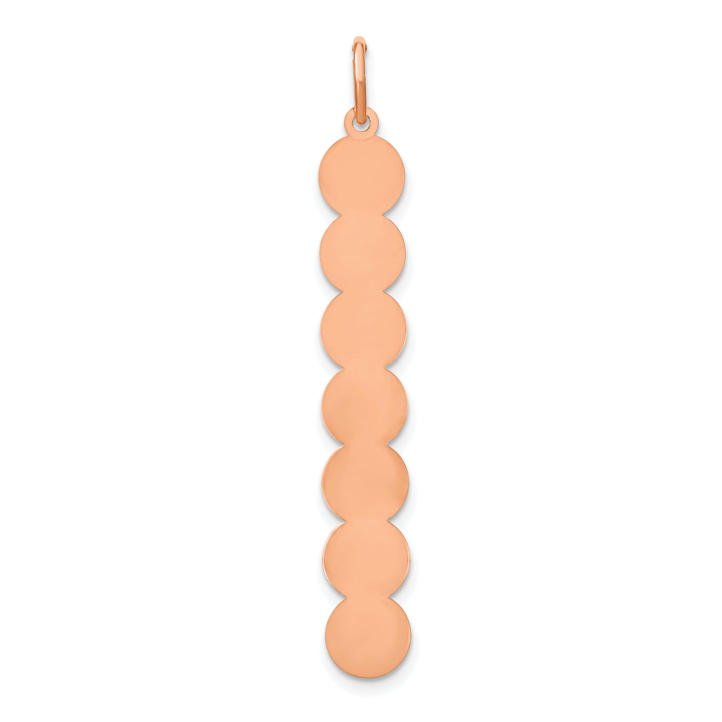 14K Rose Gold 7 Letter Bubble Pendant
