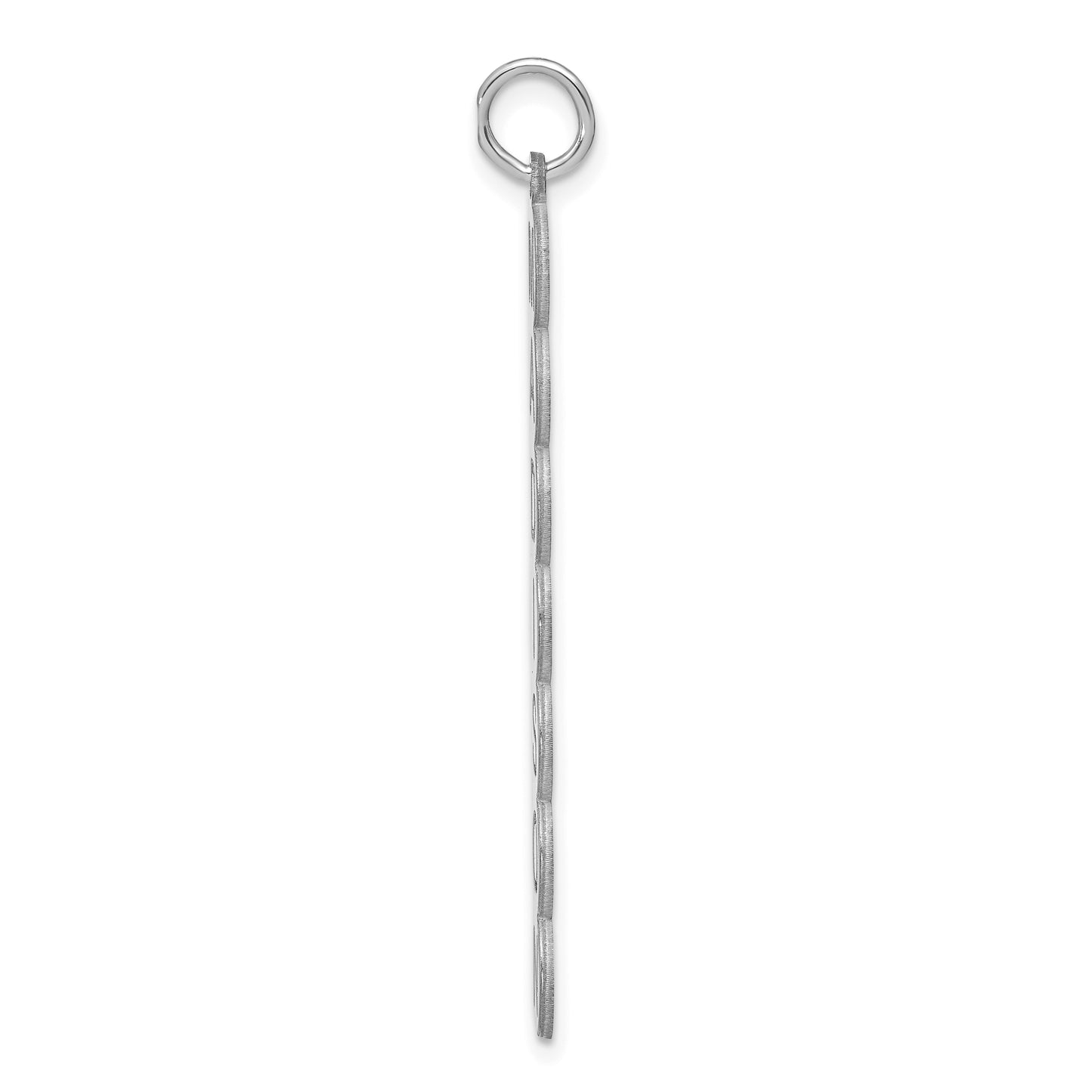 Sterling Silver Rhodium plated 7 Letter Bubble Pendant