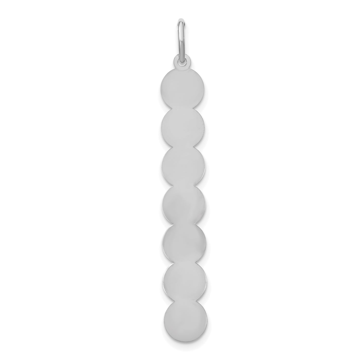 Sterling Silver Rhodium plated 7 Letter Bubble Pendant