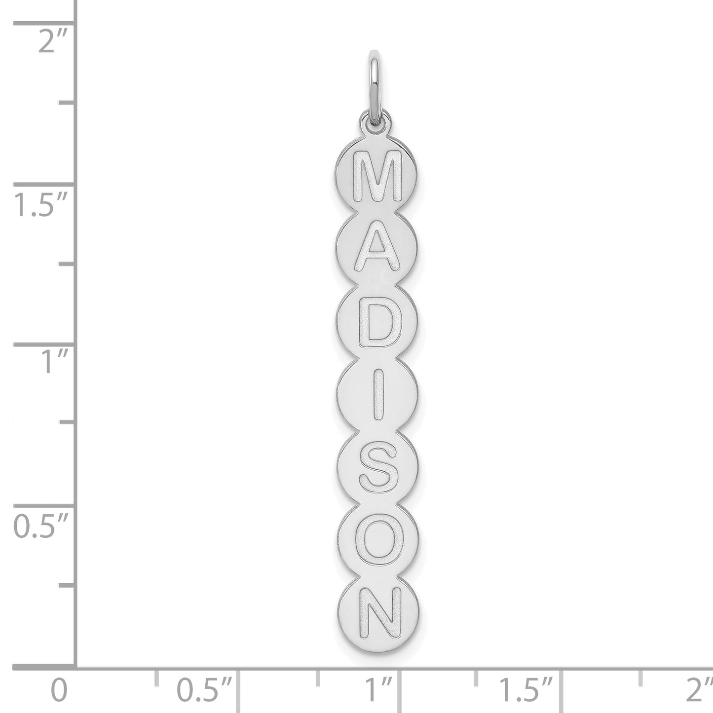 Sterling Silver Rhodium plated 7 Letter Bubble Pendant