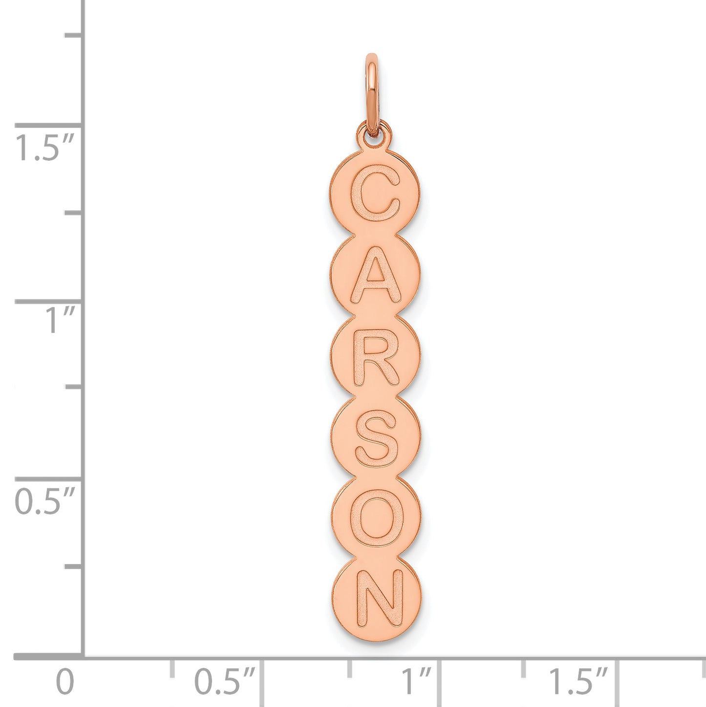 14K Rose Gold 6 Letter Bubble Pendant
