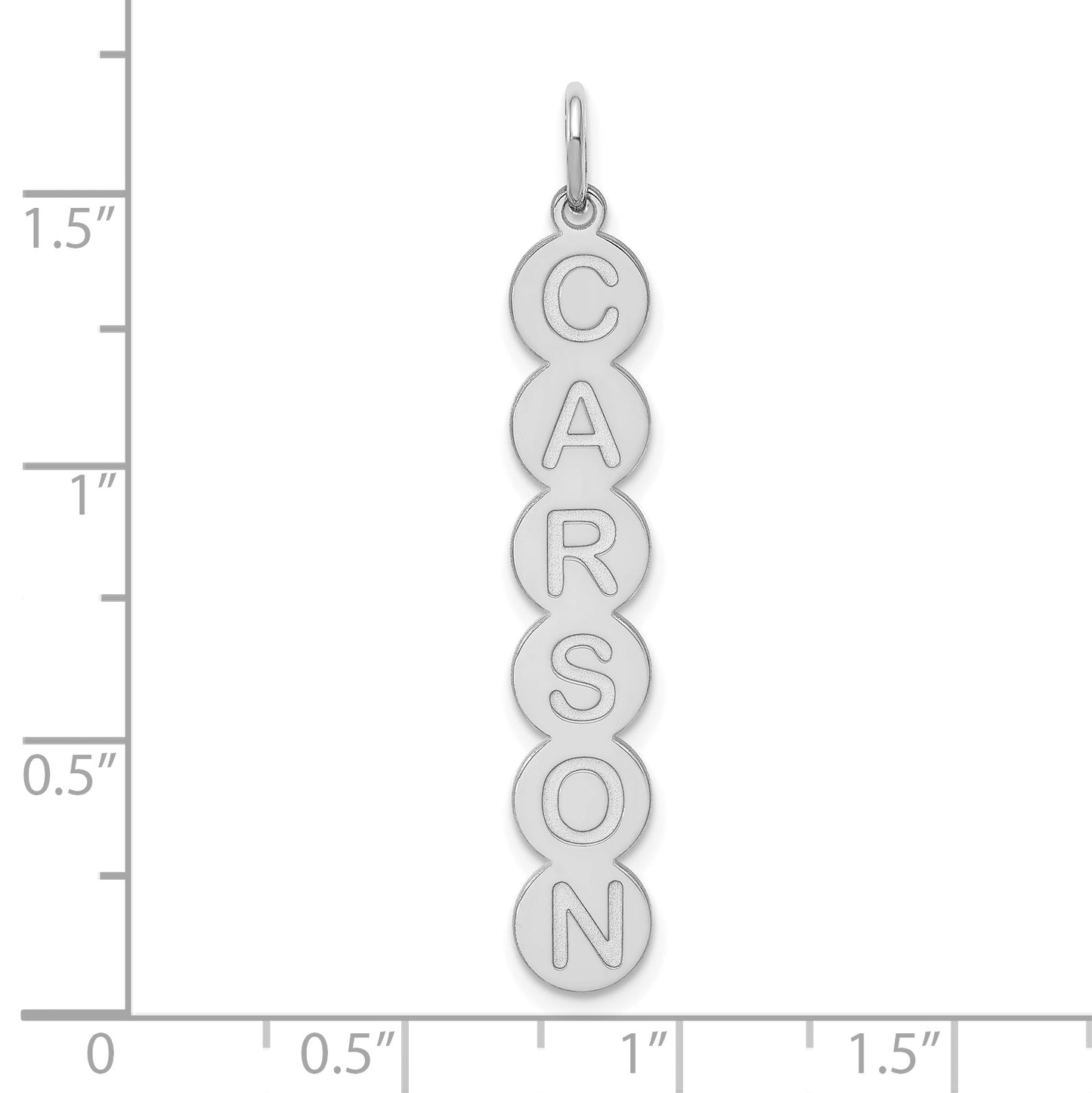 Sterling Silver Rhodium plated 6 Letter Bubble Pendant