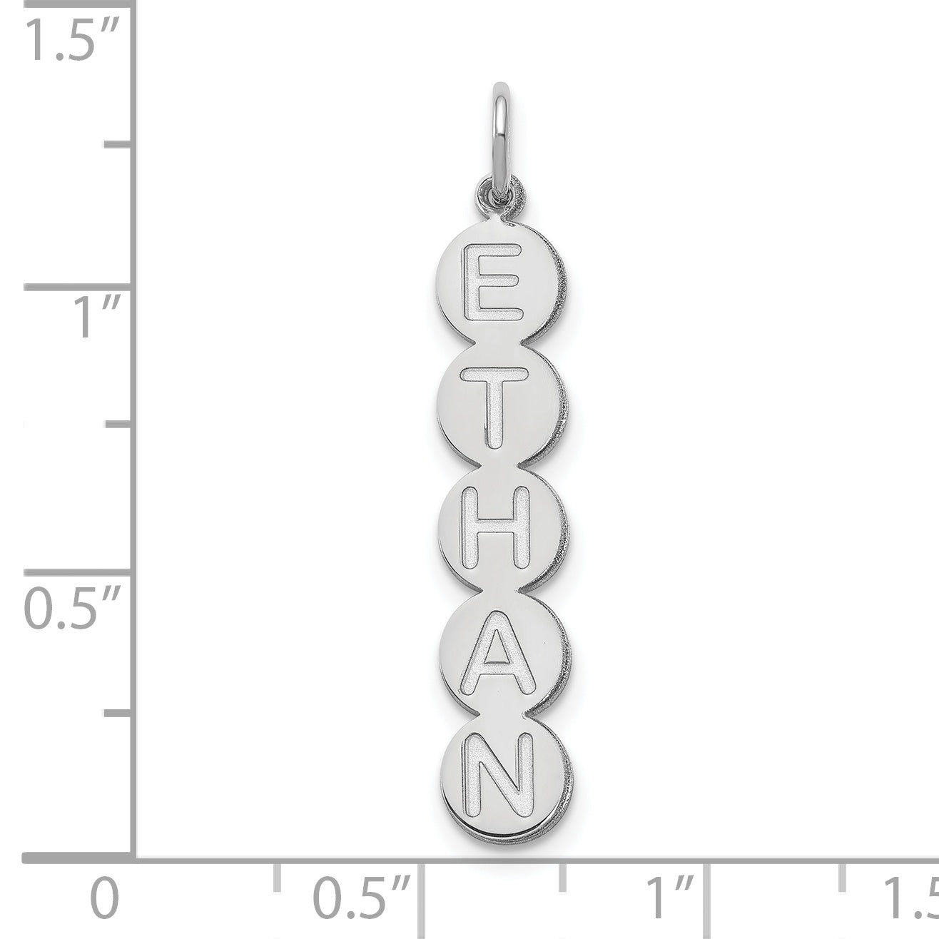 Sterling Silver Rhodium plated 5 Letter Bubble Pendant