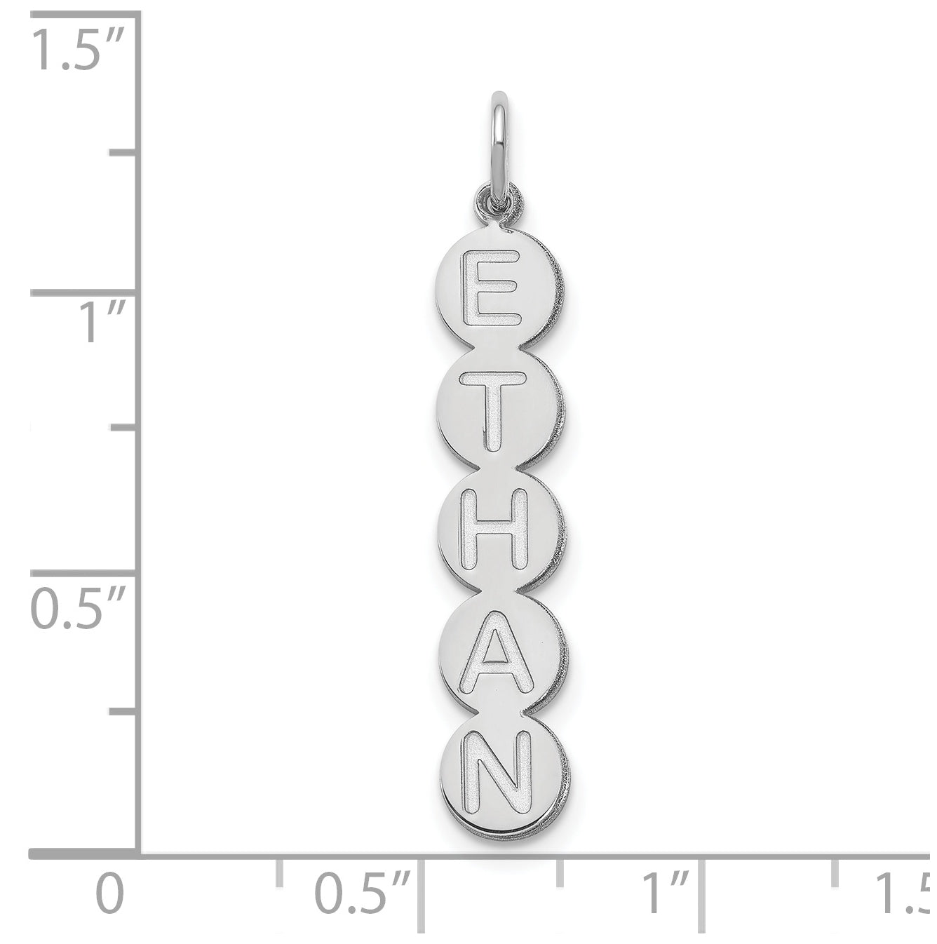 10K White Gold 5 Letter Bubble Pendant