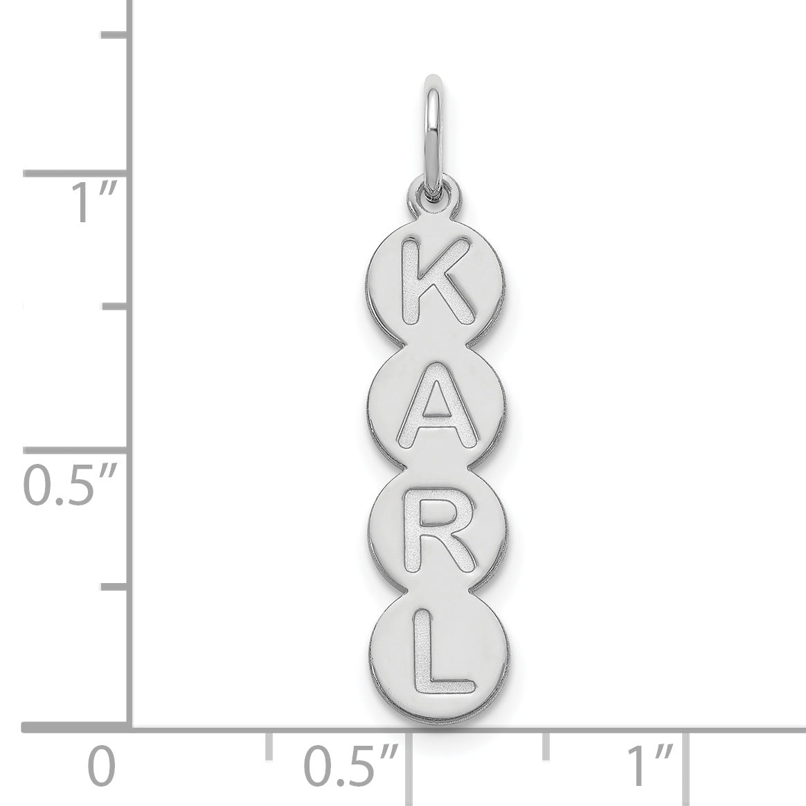 Sterling Silver Rhodium plated 4 Letter Bubble Pendant