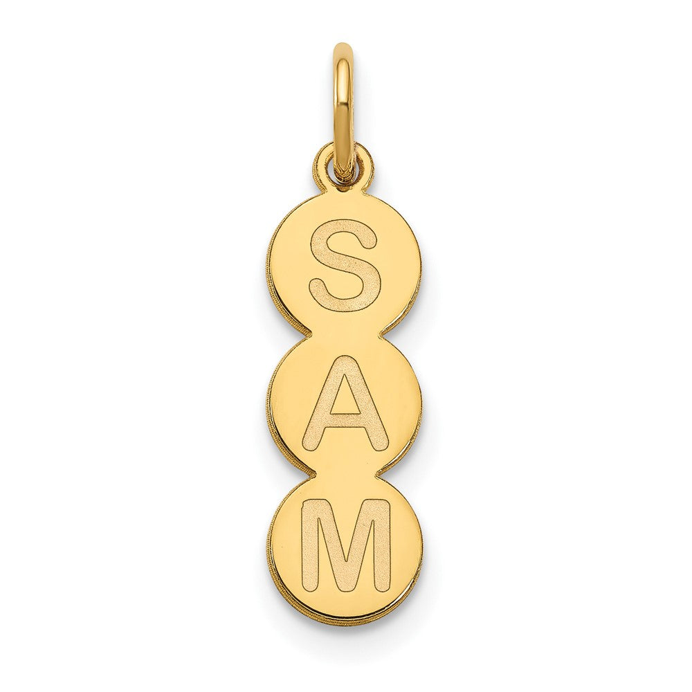 Sterling Silver Gold plated 3 Letter Bubble Pendant