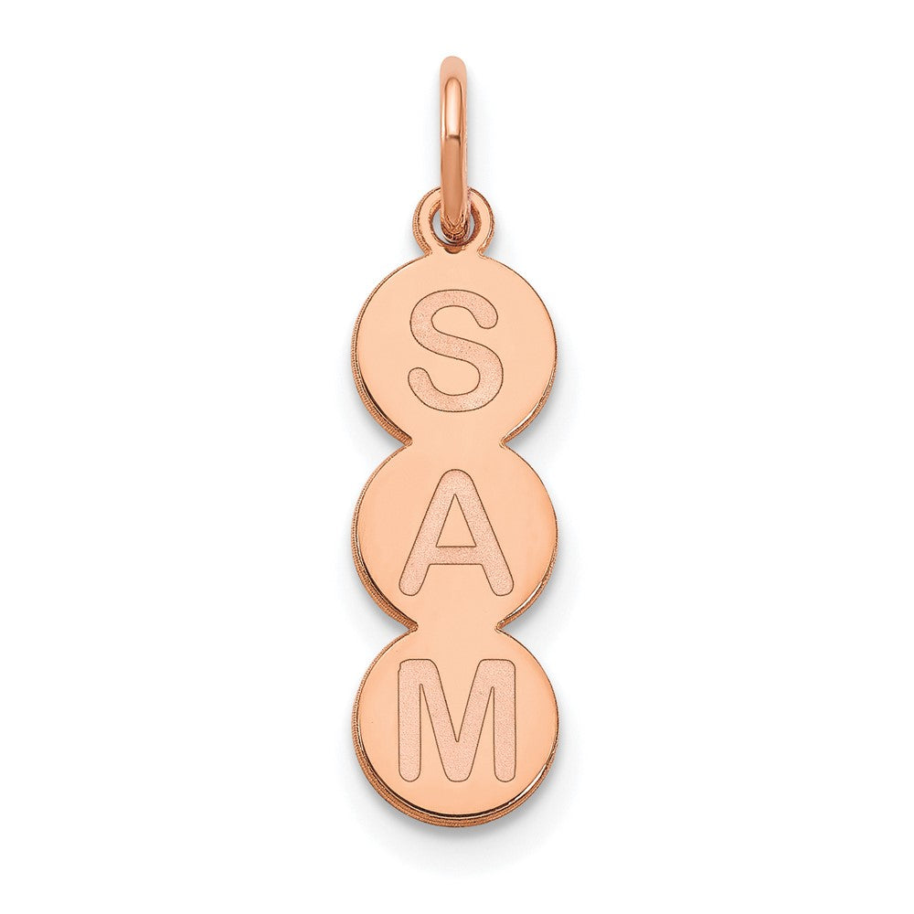 14K Rose Gold 3 Letter Bubble Pendant