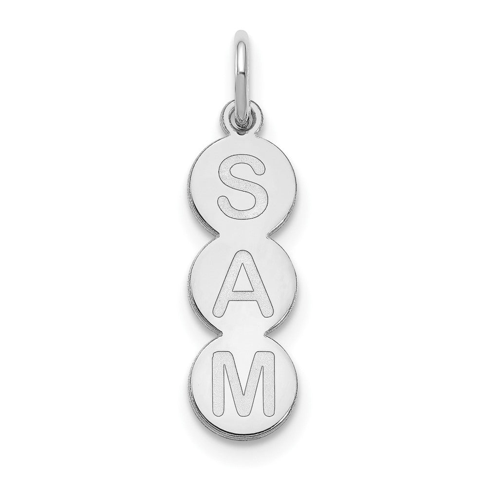 Sterling Silver Rhodium plated 3 Letter Bubble Pendant