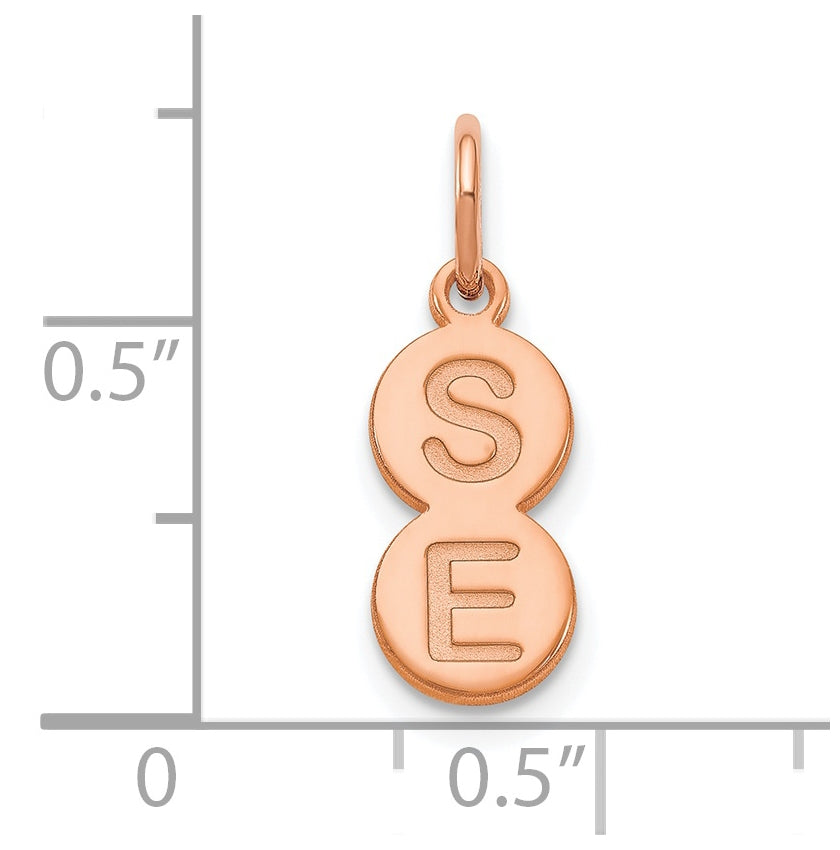 10K Rose Gold 2 Letter Bubble Pendant