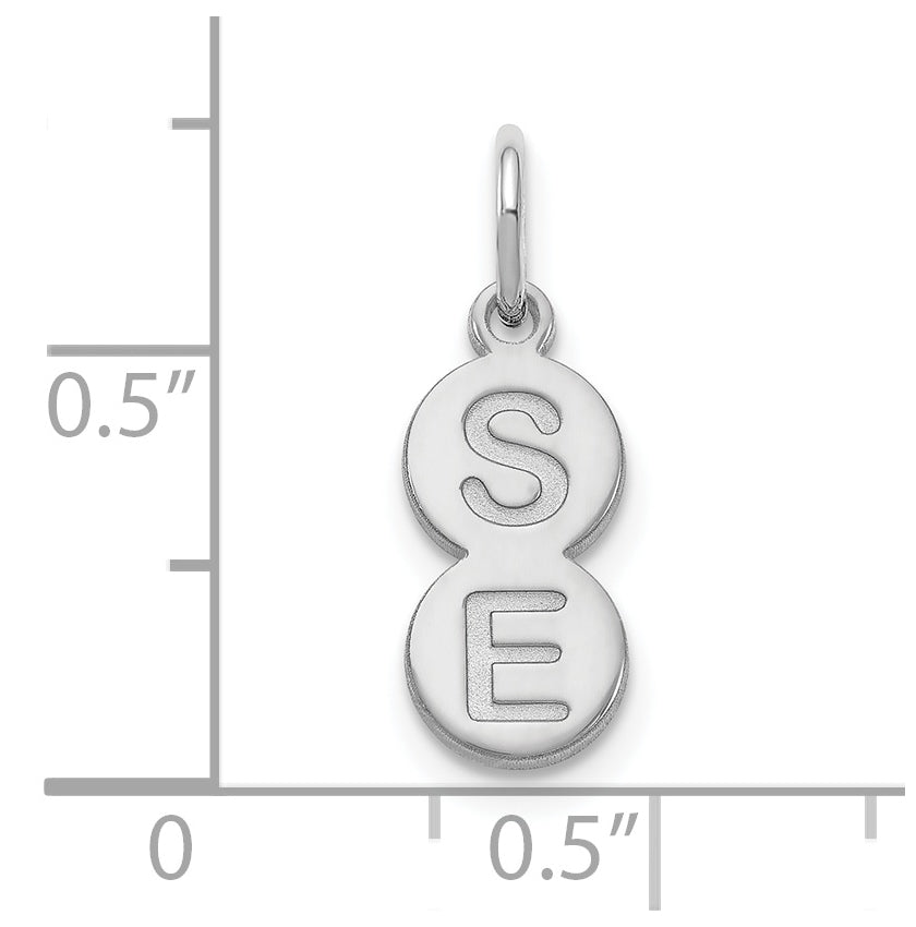 10K White Gold 2 Letter Bubble Pendant