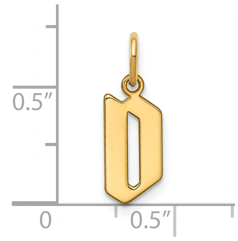 Sterling Silver Gold-plated Letter D Initial Pendant