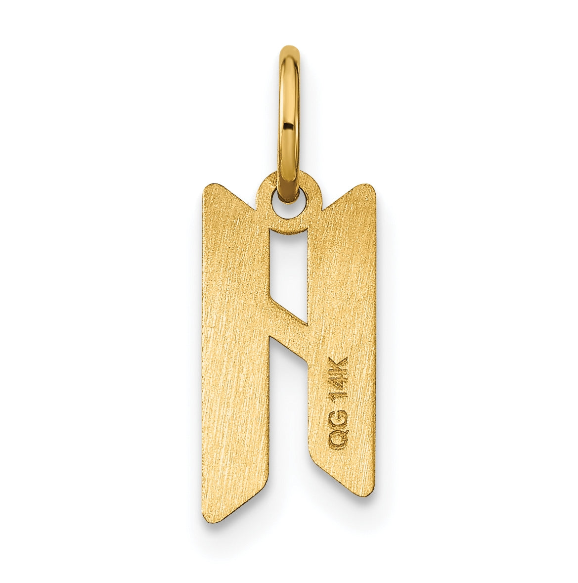 14K Yellow Gold H Letter Initial Pendant