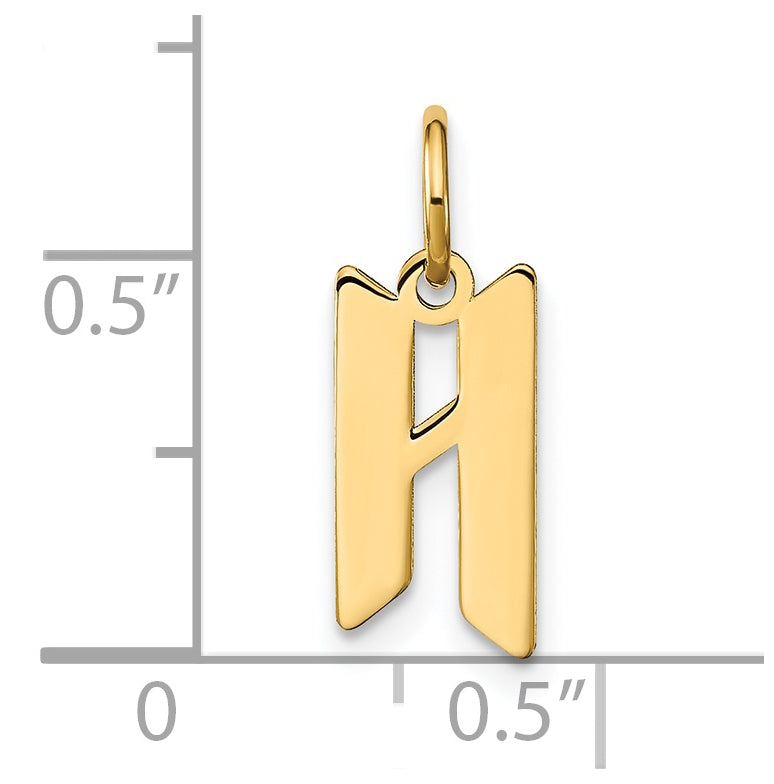 Sterling Silver Gold-plated Letter H Initial Pendant