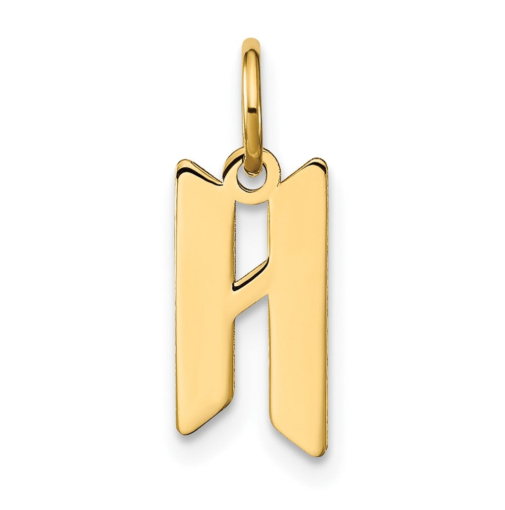 14K Yellow Gold H Letter Initial Pendant
