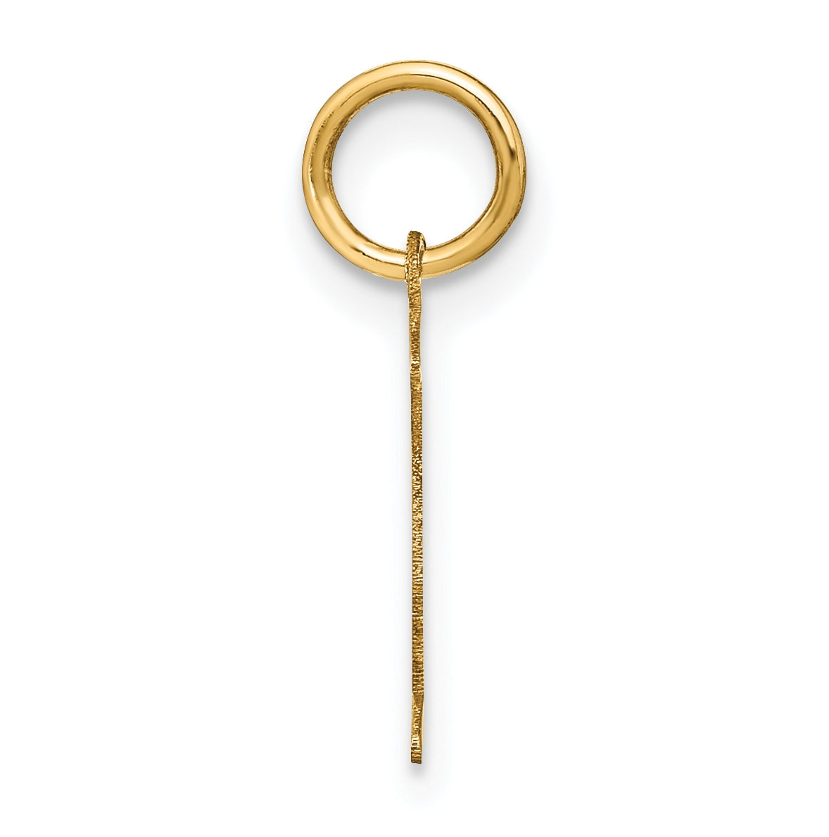 14K Yellow Gold I Letter Initial Pendant