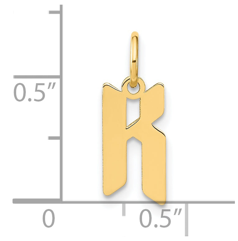 14K Yellow Gold K Letter Initial Pendant